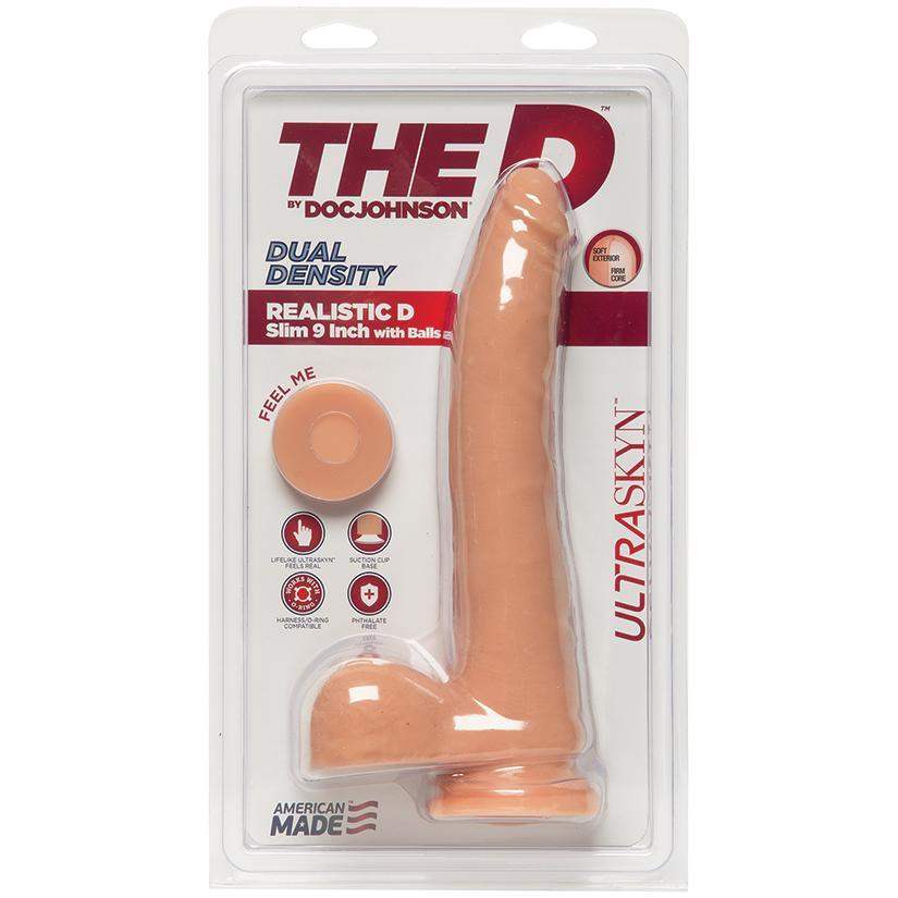 The D Realistic Slim Ultraskyn-Vanilla 9 Inch - The Dildo Hub