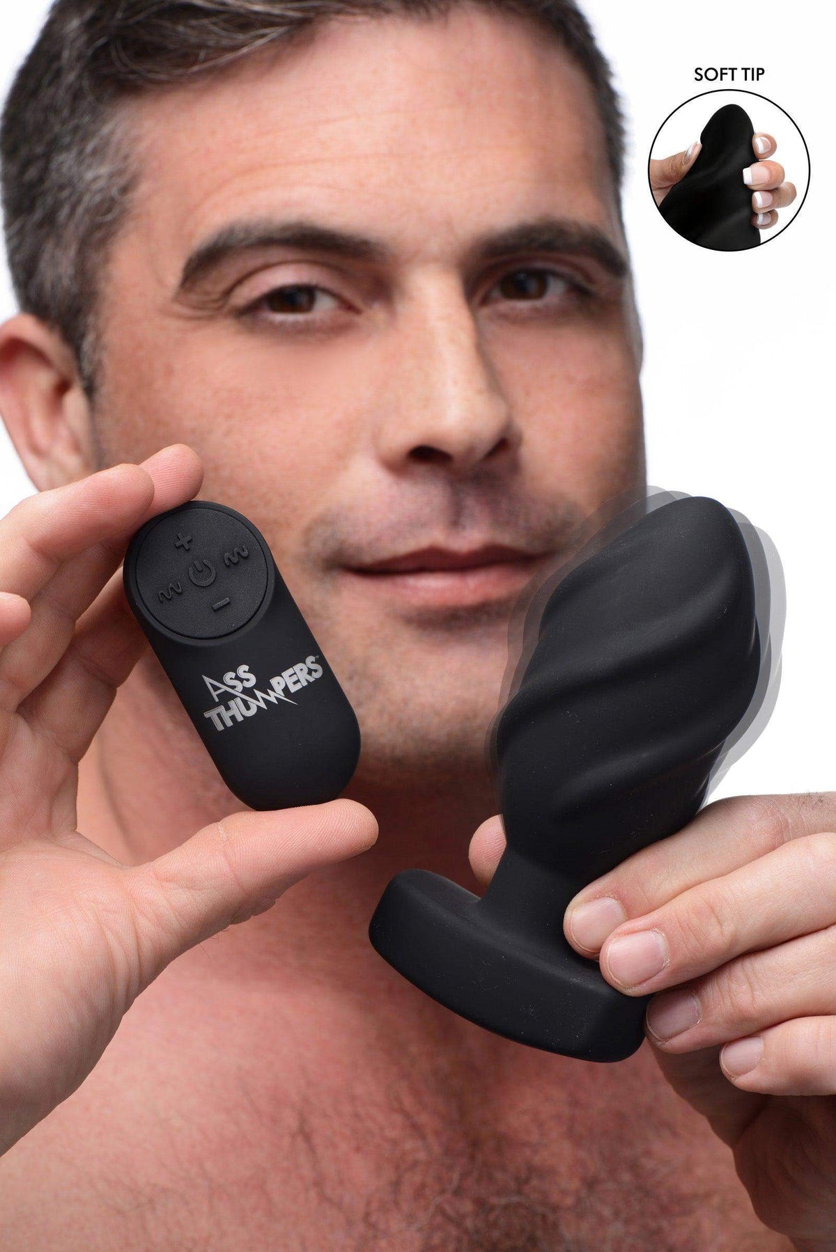 The Driller 10X Swirled Silicone Remote Control Vibrating Butt Plug - The Dildo Hub