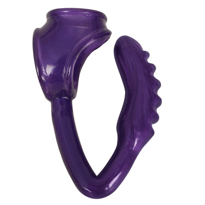 The Duke Cock and Ball Ring with Anal Plug -Purple - The Dildo Hub