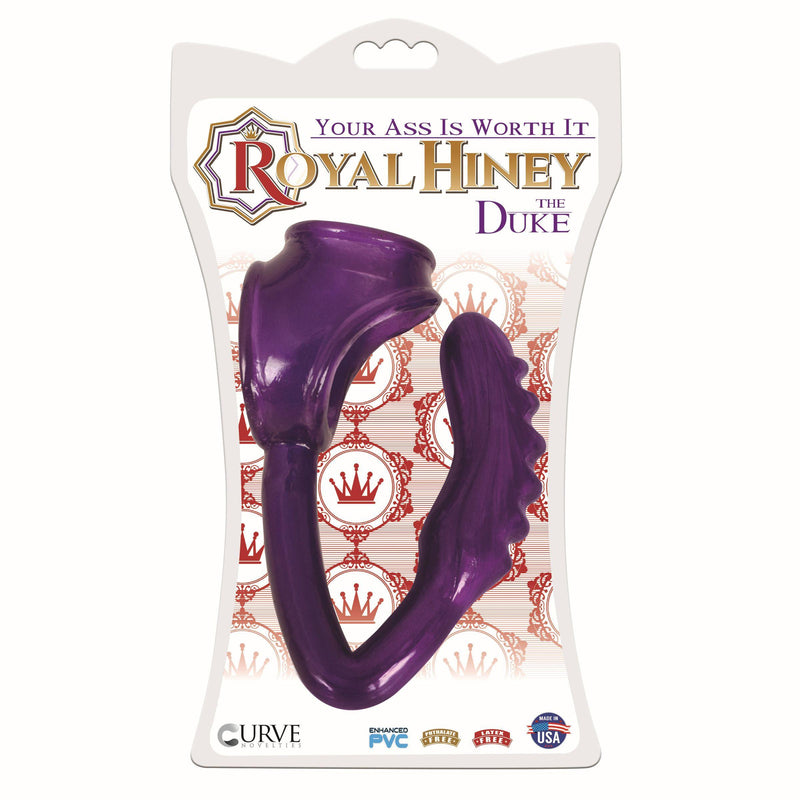 The Duke Cock and Ball Ring with Anal Plug -Purple - The Dildo Hub