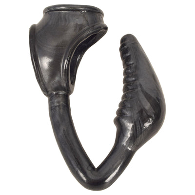 The Earl Cock and Ball Ring with Anal Plug -Black - The Dildo Hub