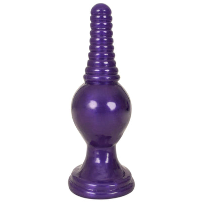 The King Ribbed Tip Anal Plug – Purple - The Dildo Hub