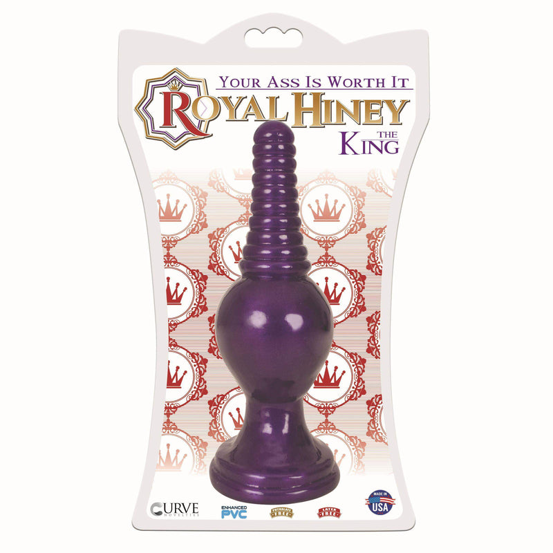 The King Ribbed Tip Anal Plug – Purple - The Dildo Hub