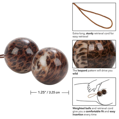 The Leopard Duo Tone Kegel Balls | CalExotics - The Dildo Hub