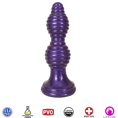 The Queen Ribbed Anal Plug – Purple - The Dildo Hub