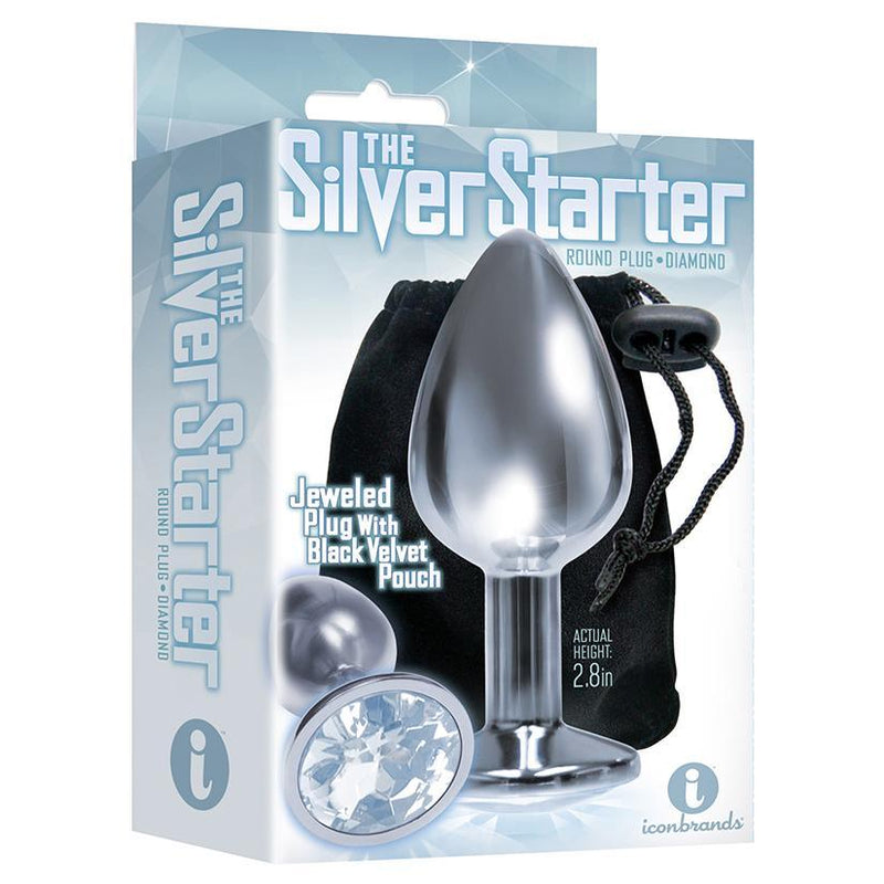 The Silver Starter Bejeweled Stainless Steel Plug - The Dildo Hub