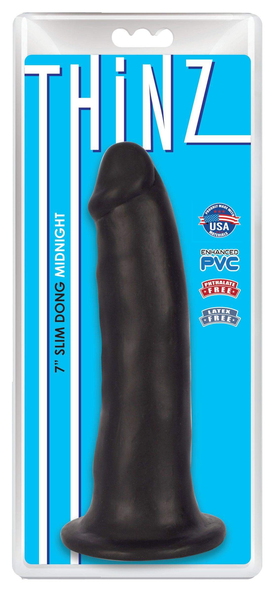 Thinz 7 Inch Slim Realistic Dong - Dark - The Dildo Hub