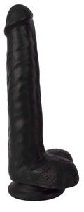 Thinz 8 Inch Slim Realistic Dildo with Balls - Black