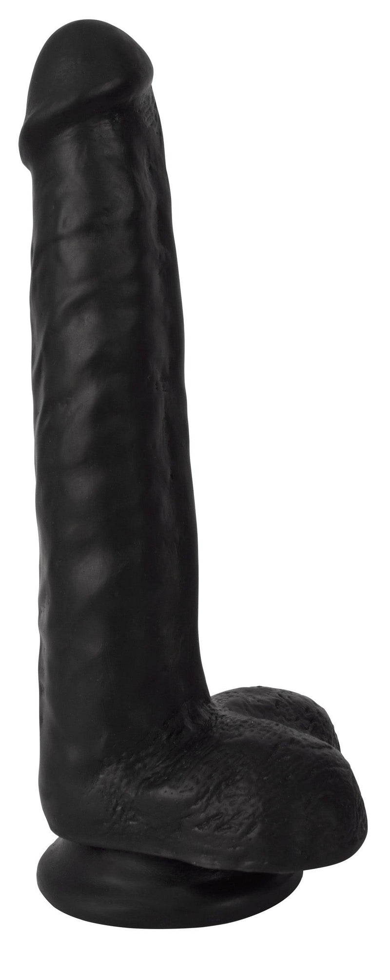 Thinz 8 Inch Slim Realistic Dildo with Balls - Black - The Dildo Hub