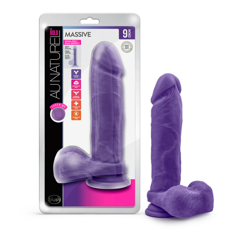 Au Naturel Bold Massive Realistic Dildo - Purple 9 Inches