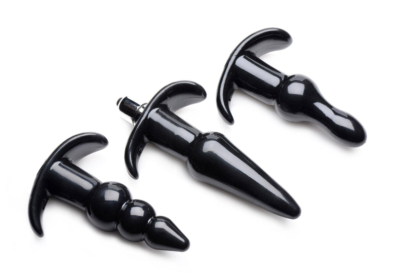 Thrill Trio Anal Plug Set - Black - The Dildo Hub