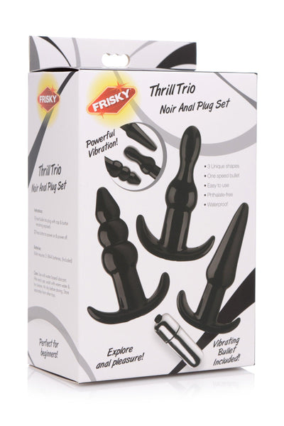 Thrill Trio Anal Plug Set - Black - The Dildo Hub