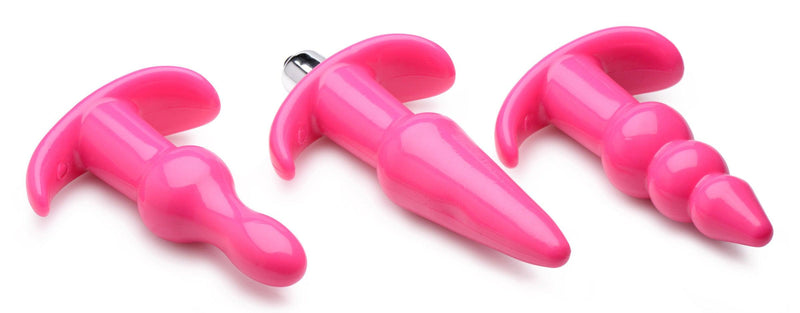 Thrill Trio Anal Plug Set - Pink - The Dildo Hub