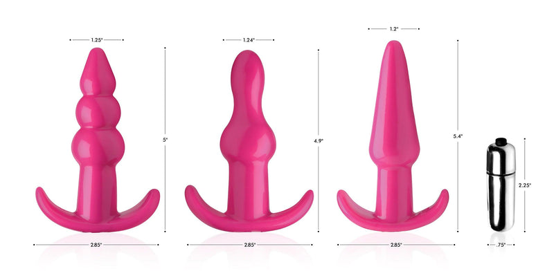 Thrill Trio Anal Plug Set - Pink - The Dildo Hub