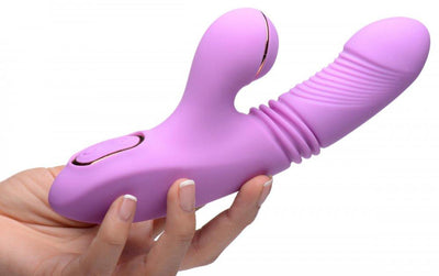 Thrusting Suction Silicone Rabbit Vibrator - The Dildo Hub