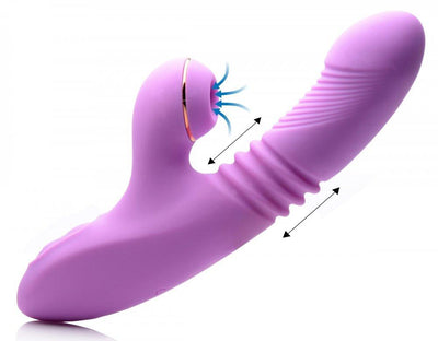 Thrusting Suction Silicone Rabbit Vibrator - The Dildo Hub