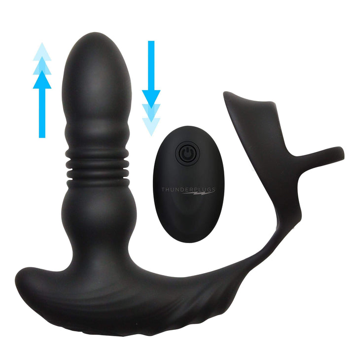 Thrusting Vibrator with Cock and Ball Ring and Remote The Dildo Hub Thrusting Vibrator with Cock and Ball Ring and Remote The Dildo Hub