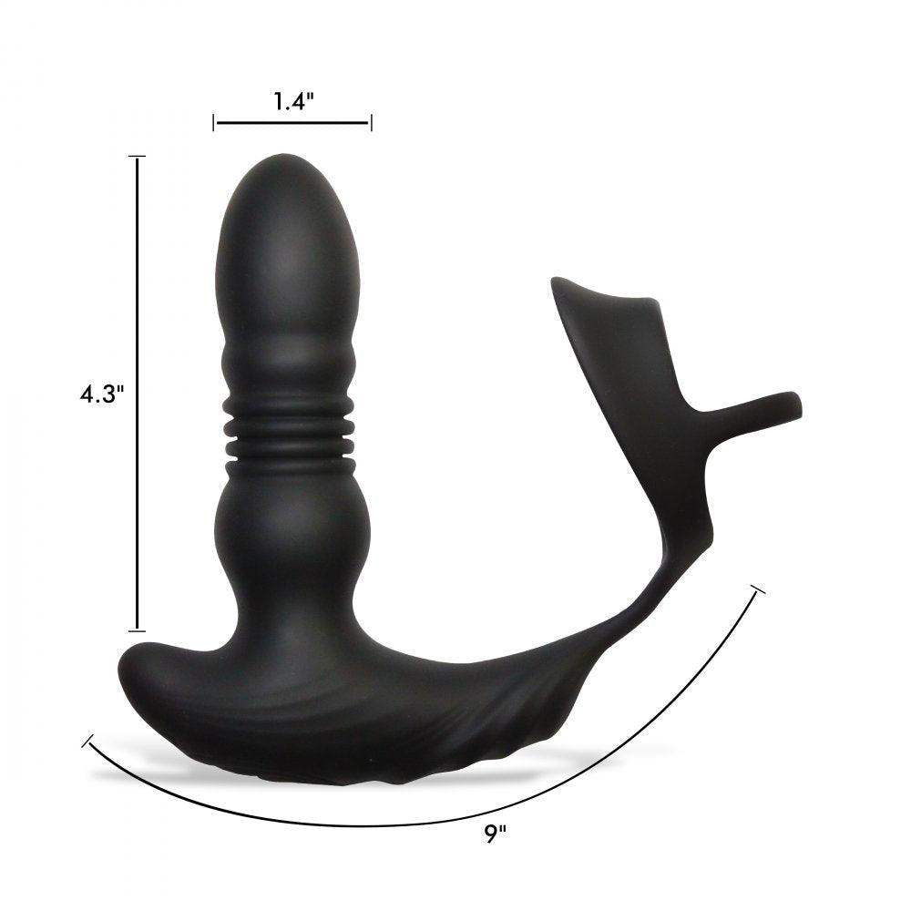 Thrusting Vibrator with Cock and Ball Ring and Remote The Dildo Hub Thrusting Vibrator with Cock and Ball Ring and Remote The Dildo Hub