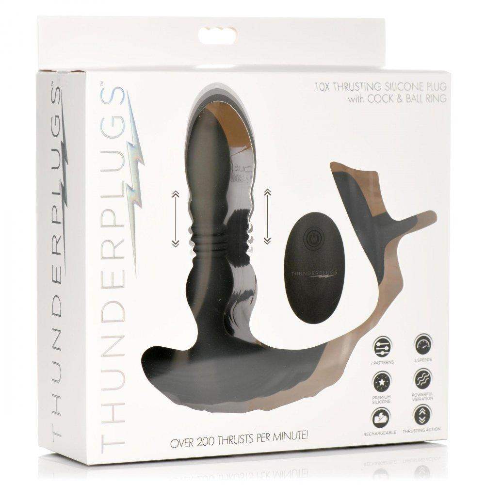 Thrusting Vibrator with Cock and Ball Ring and Remote The Dildo Hub Thrusting Vibrator with Cock and Ball Ring and Remote The Dildo Hub