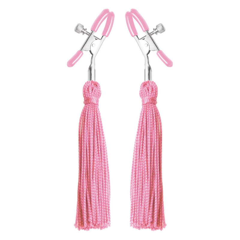 Tickle Me Pink Nipple Clamp Tassels - The Dildo Hub