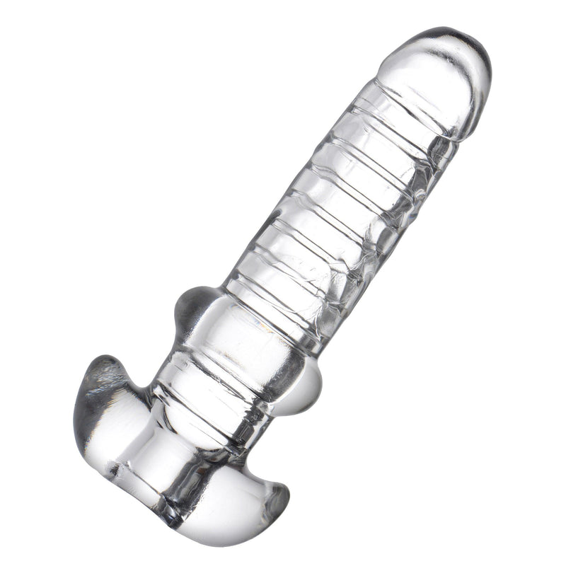 Tight Hole Clear Ribbed Penis Sheath - The Dildo Hub