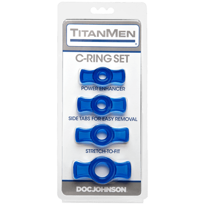 TitanMen® Tools - Cock Ring Set - Blue | Doc Johnson - The Dildo Hub