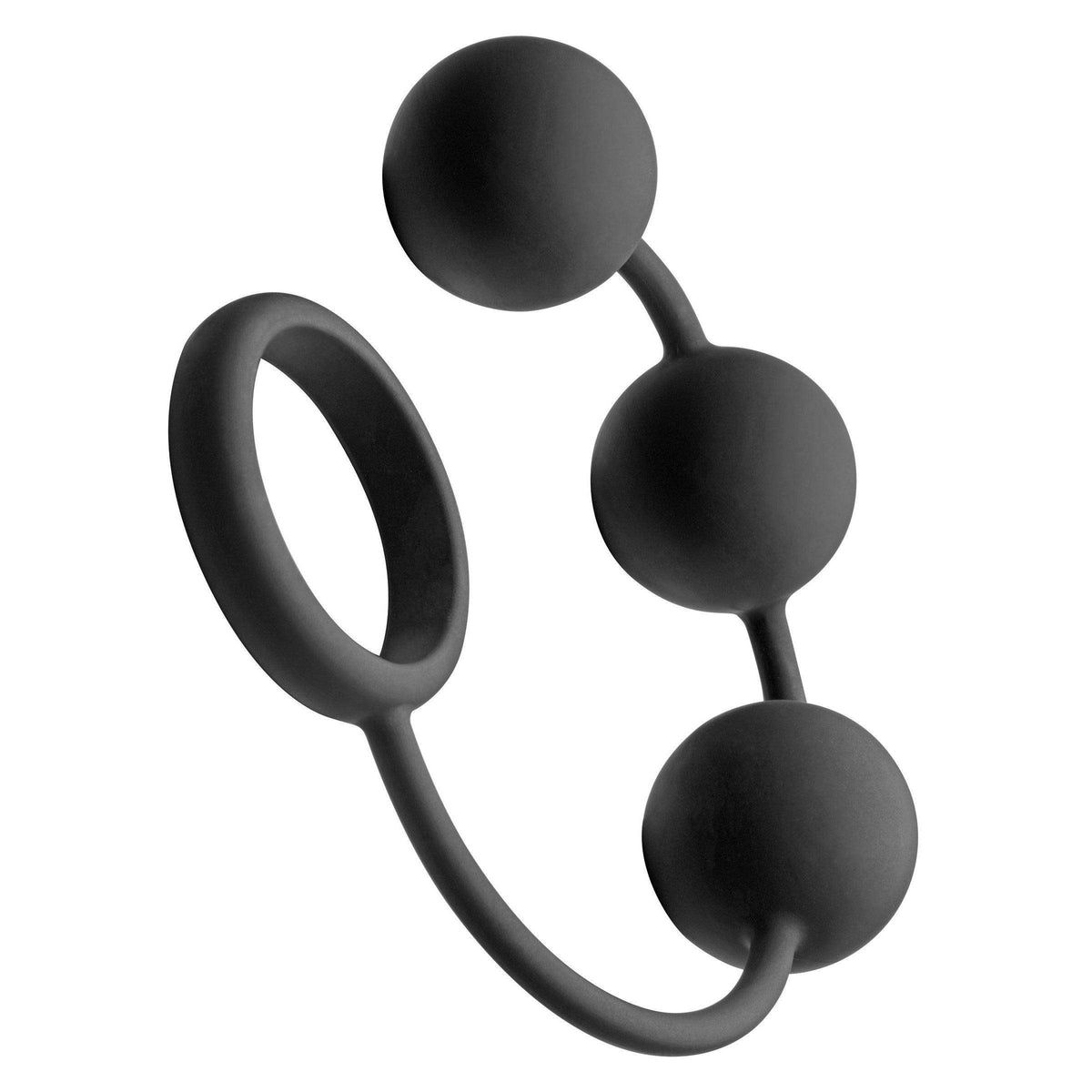 Tom of Finland Silicone Cock Ring with 3 Weighted Balls - The Dildo Hub