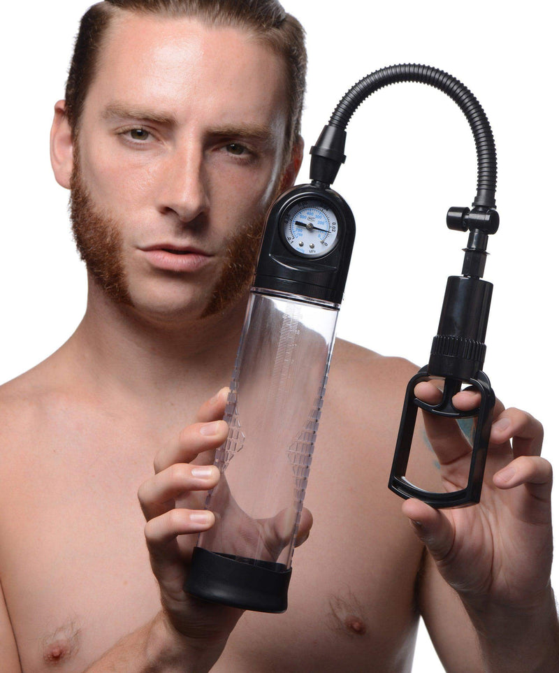 Trigger Penis Pump with Built-in Pressure Gauge - The Dildo Hub