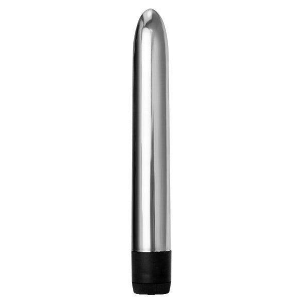 Trinity 7-Inch Slim Silver Vibrator - The Dildo Hub