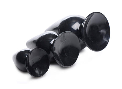 Triple Cones 3 Piece Anal Plug Set - Black - The Dildo Hub