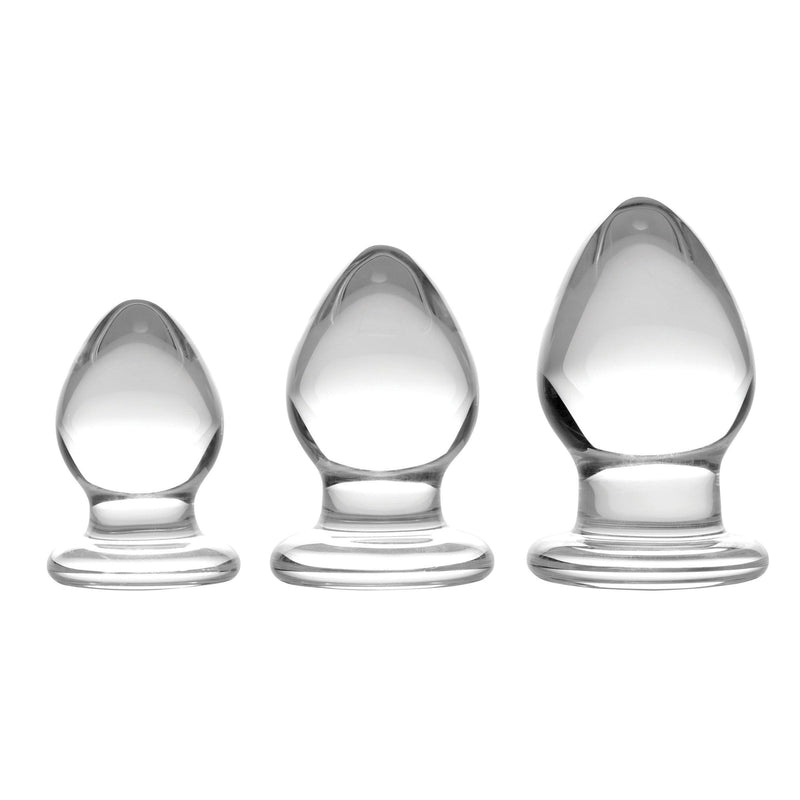 Triplets 3 Piece Glass Anal Plug Kit - The Dildo Hub