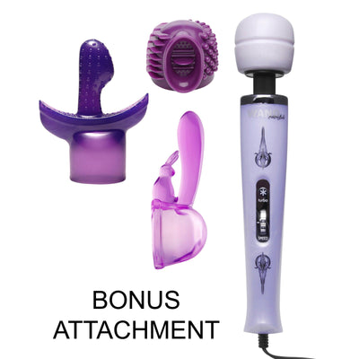 Turbo Purple Pleasure Wand Kit with Free Attachment - The Dildo Hub