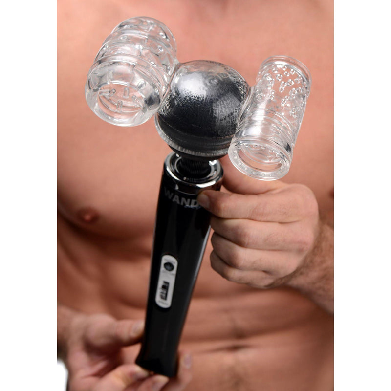 Twin Turbo Strokers 2 in 1 Wand Attachment for Men - The Dildo Hub