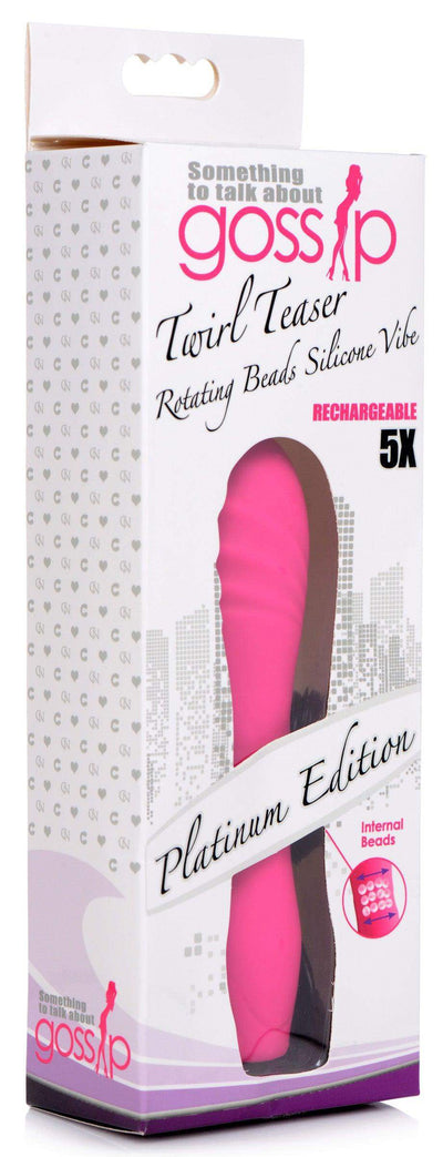 Twirl Teaser Rotating Beads Silicone Vibrator - The Dildo Hub