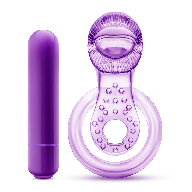 Play With Me Lick It Double Strap Cock Ring - Purple | Blush  from Blush