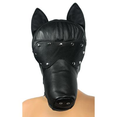 Ultimate Leather Dog Hood - The Dildo Hub