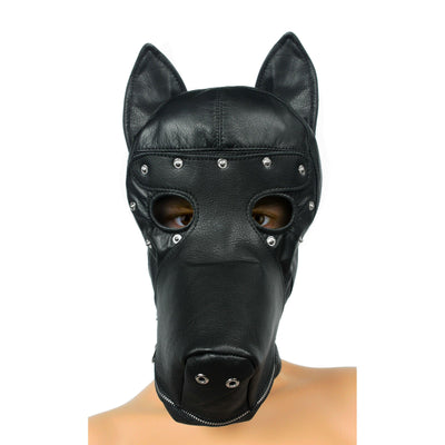 Ultimate Leather Dog Hood - The Dildo Hub