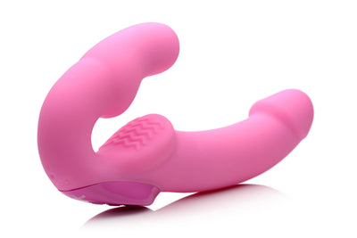 Urge Silicone Strapless Strap On With Remote- Pink - The Dildo Hub