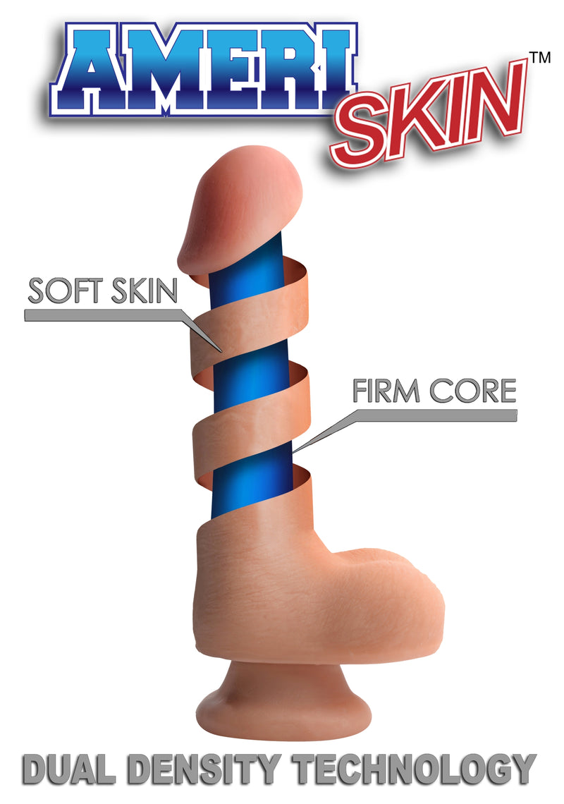 9 Inch Ultra Real Dual Layer Suction Cup Dildo- Medium Skin Tone realistic-dildos from USA Cocks