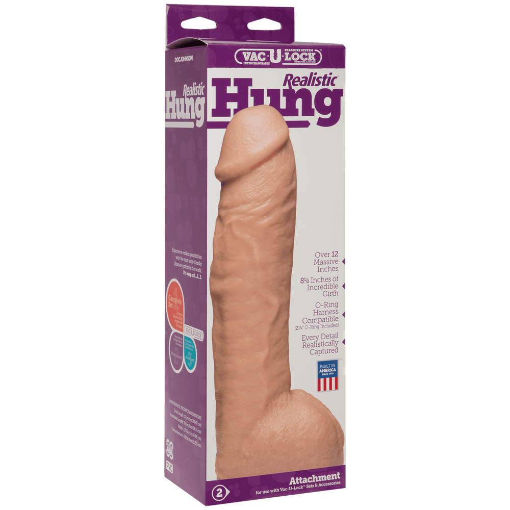 Vac-U-Lock Realistic Hung - Vanilla | Doc Johnson - The Dildo Hub