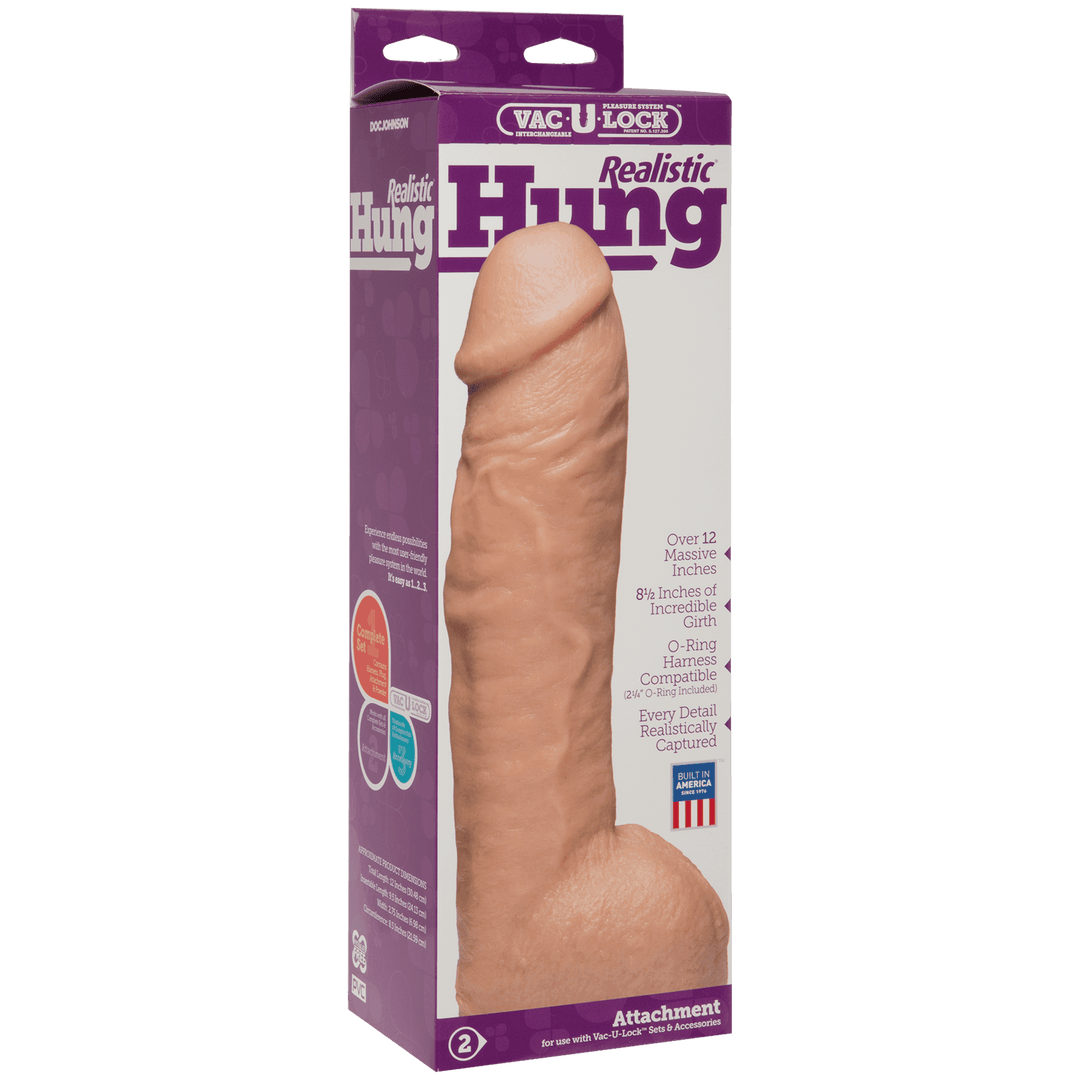 Vac-U-Lock Realistic Hung - Vanilla | Doc Johnson - The Dildo Hub