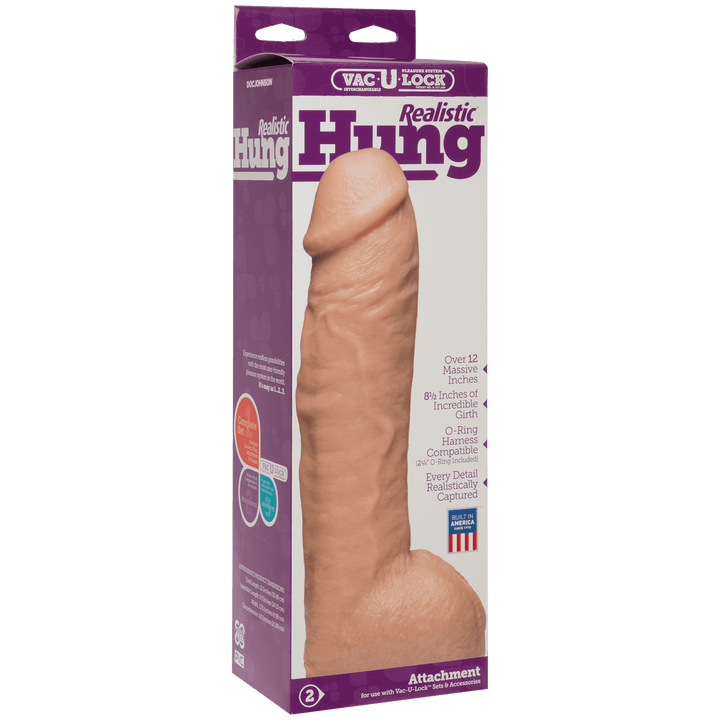 Vac-U-Lock Realistic Hung - Vanilla | Doc Johnson - The Dildo Hub