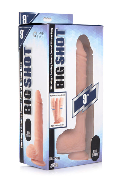 Vibrating and Rotating Remote Control Silicone Dildo with Balls - 9 Inch - The Dildo Hub