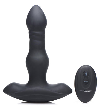 Vibrating and Thrusting Remote Control Silicone Anal Plug - The Dildo Hub