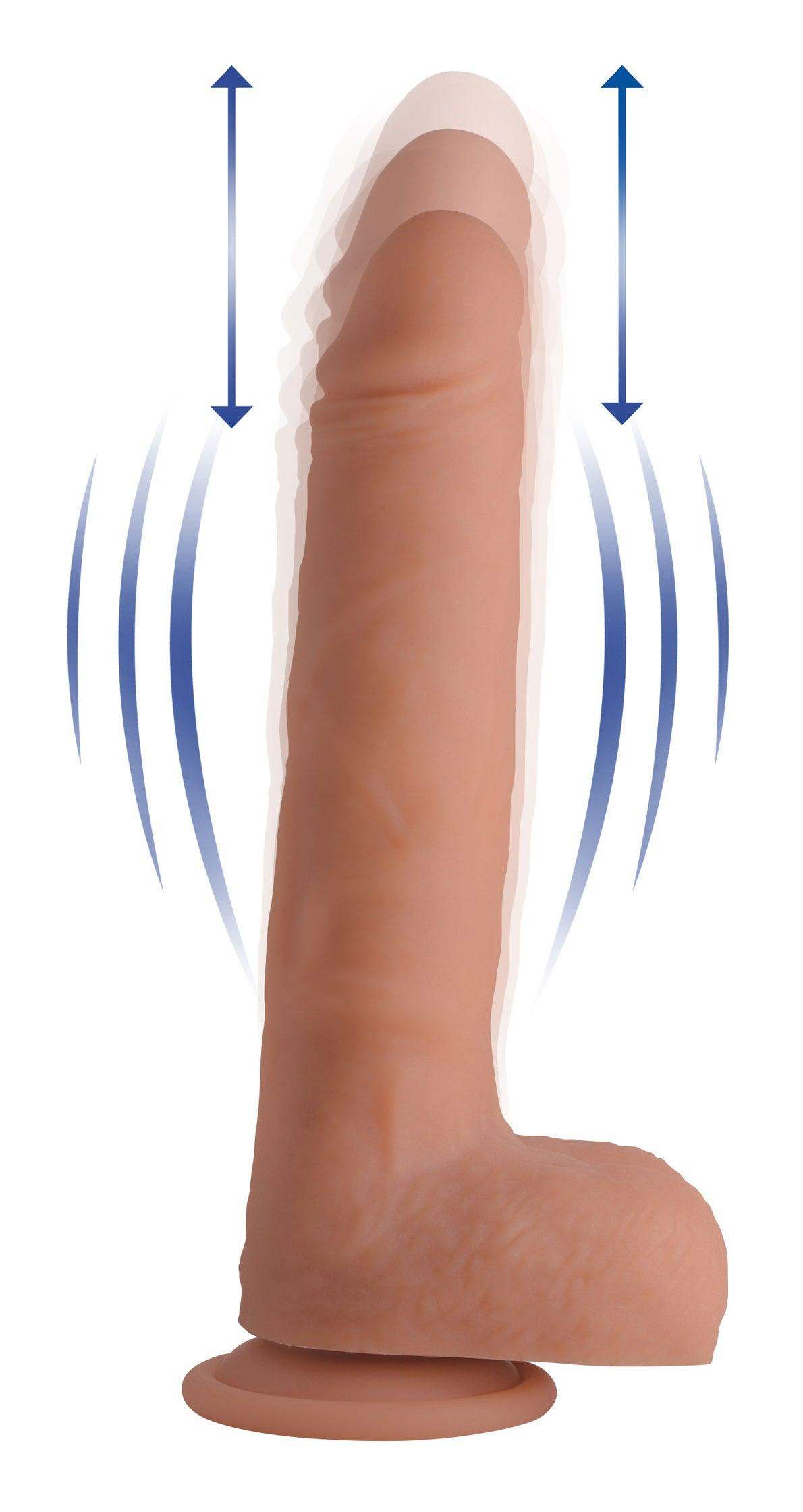 Vibrating & Thrusting Remote Control Silicone Dildo - 9 Inch - The Dildo Hub