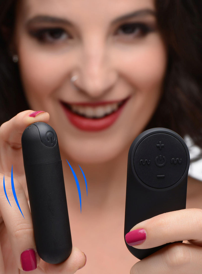 Vibrating Bullet with Remote Control - Black - The Dildo Hub