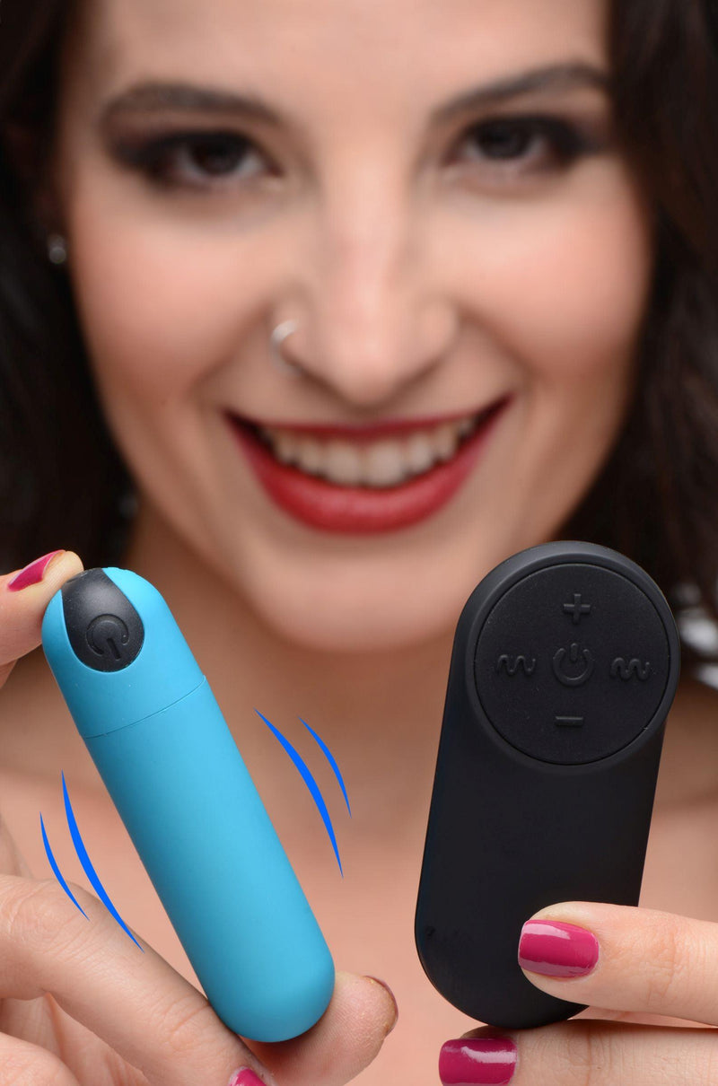 Vibrating Bullet with Remote Control - Blue - The Dildo Hub