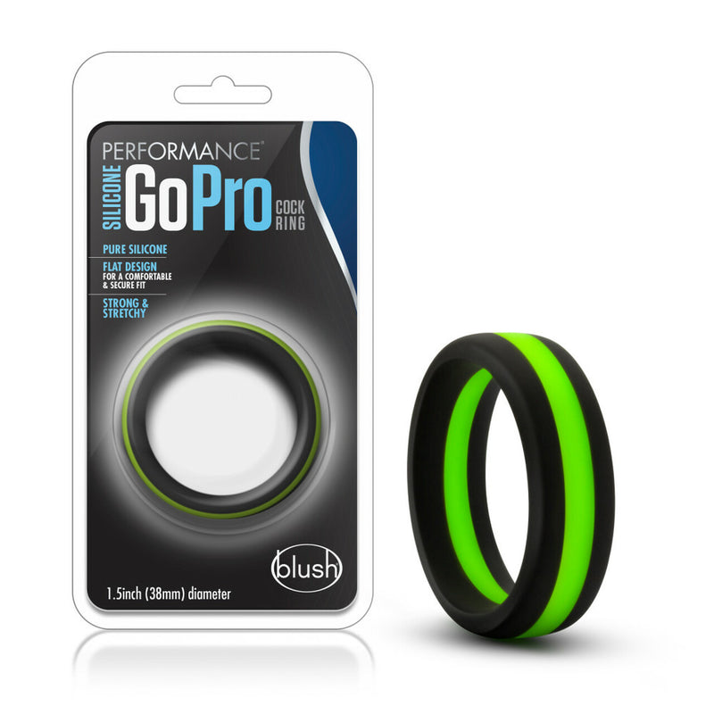 Performance - Silicone Go Pro Cock Ring -  Black/Green | Blush  from The Dildo Hub