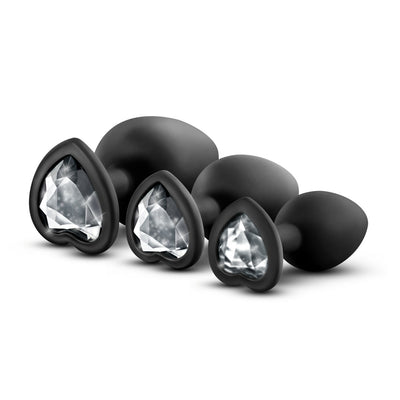 Luxe - Bling Plugs Training Kit - Black With White Gems  from thedildohub.com