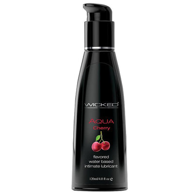 Wicked Aqua Cherry Water-Based Lubricant 4 Oz. - The Dildo Hub